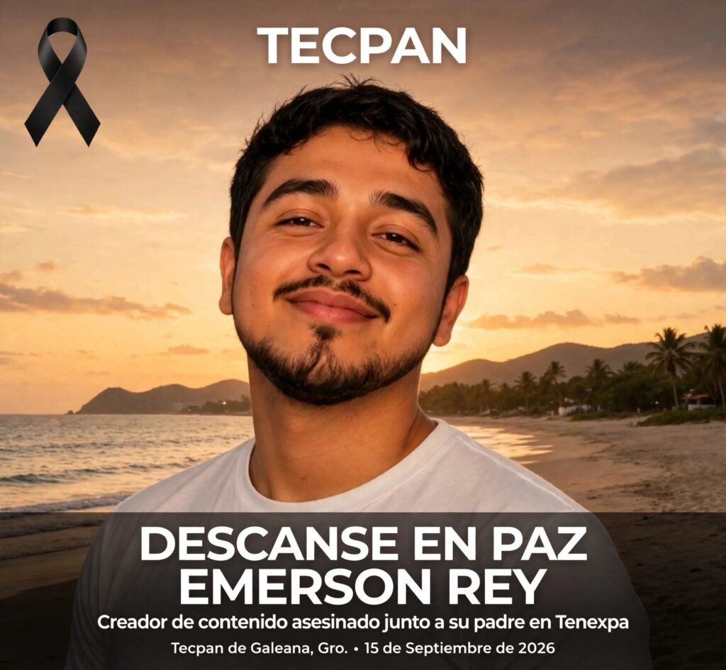 Homenaje a Emerson Rey influencer asesinado en Tecpan de Galeana junto a su padre en Tenexpa